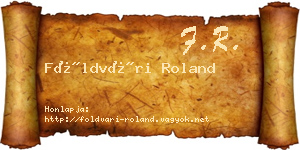 Földvári Roland névjegykártya