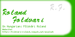 roland foldvari business card