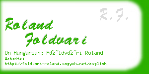 roland foldvari business card